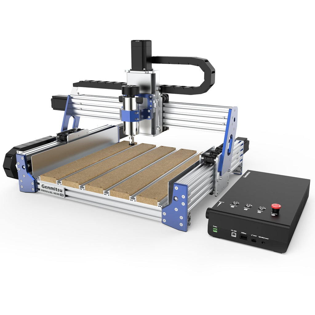 CNC router with separate black control unit.
