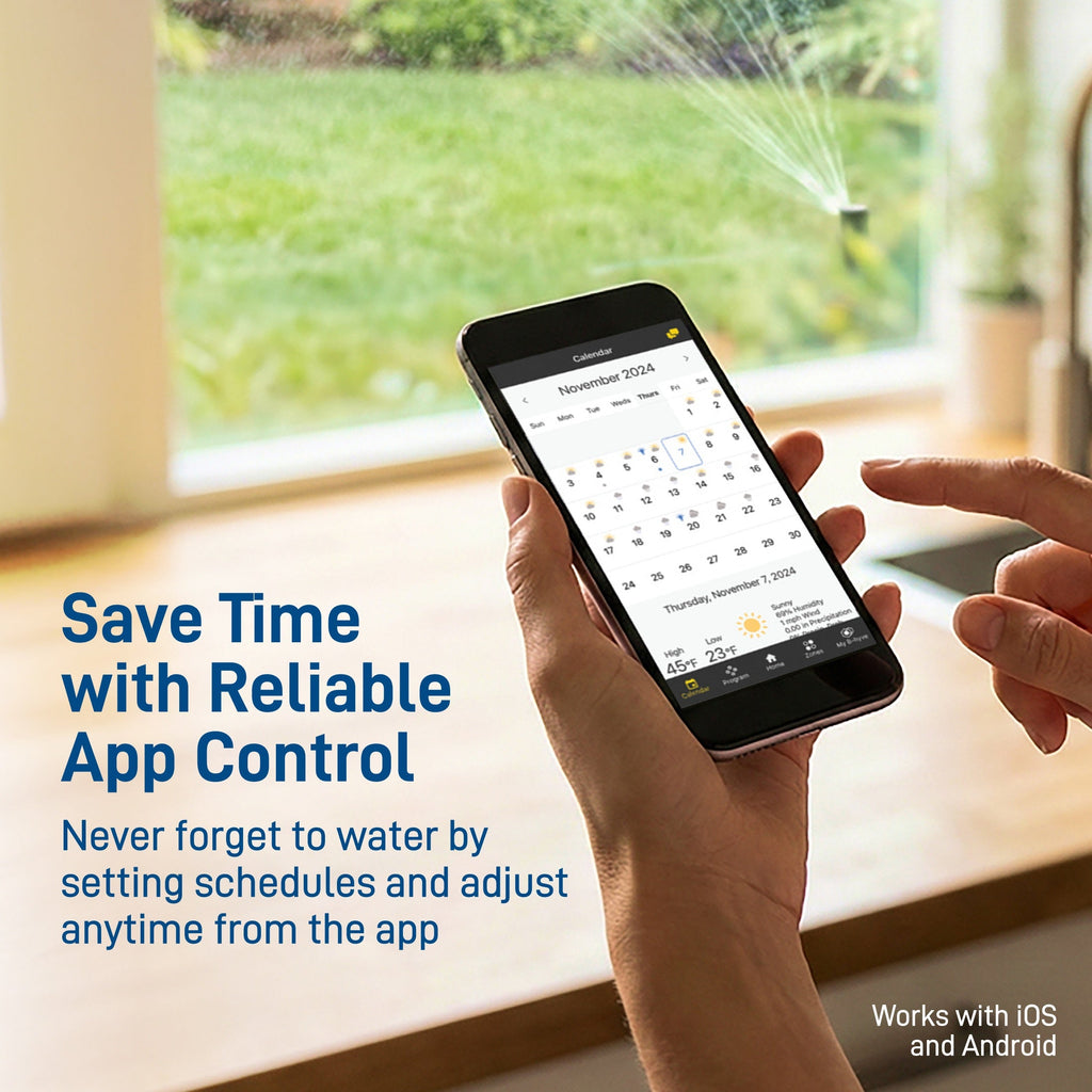 Phone displaying hose timer app.