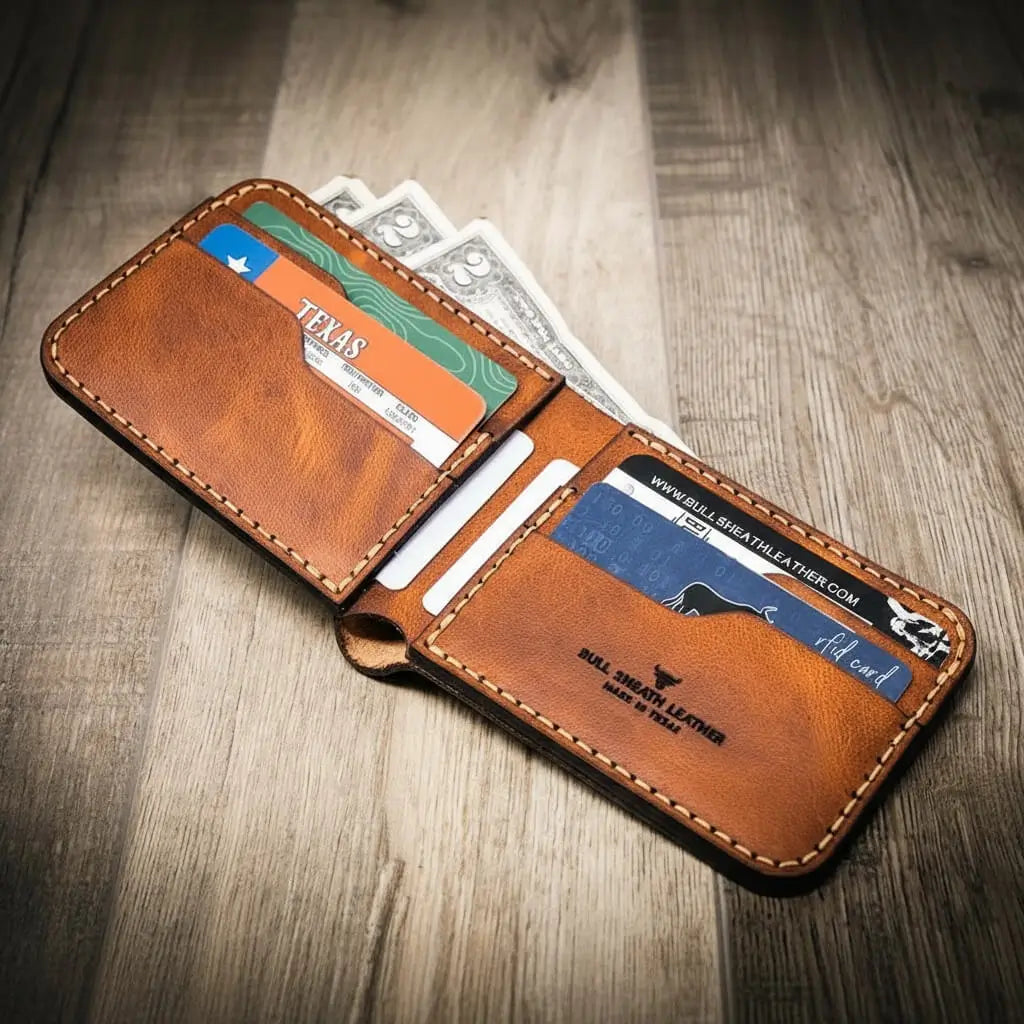 Rio Grande Bifold Wallet — 4 Slots, Handmade in Texas
