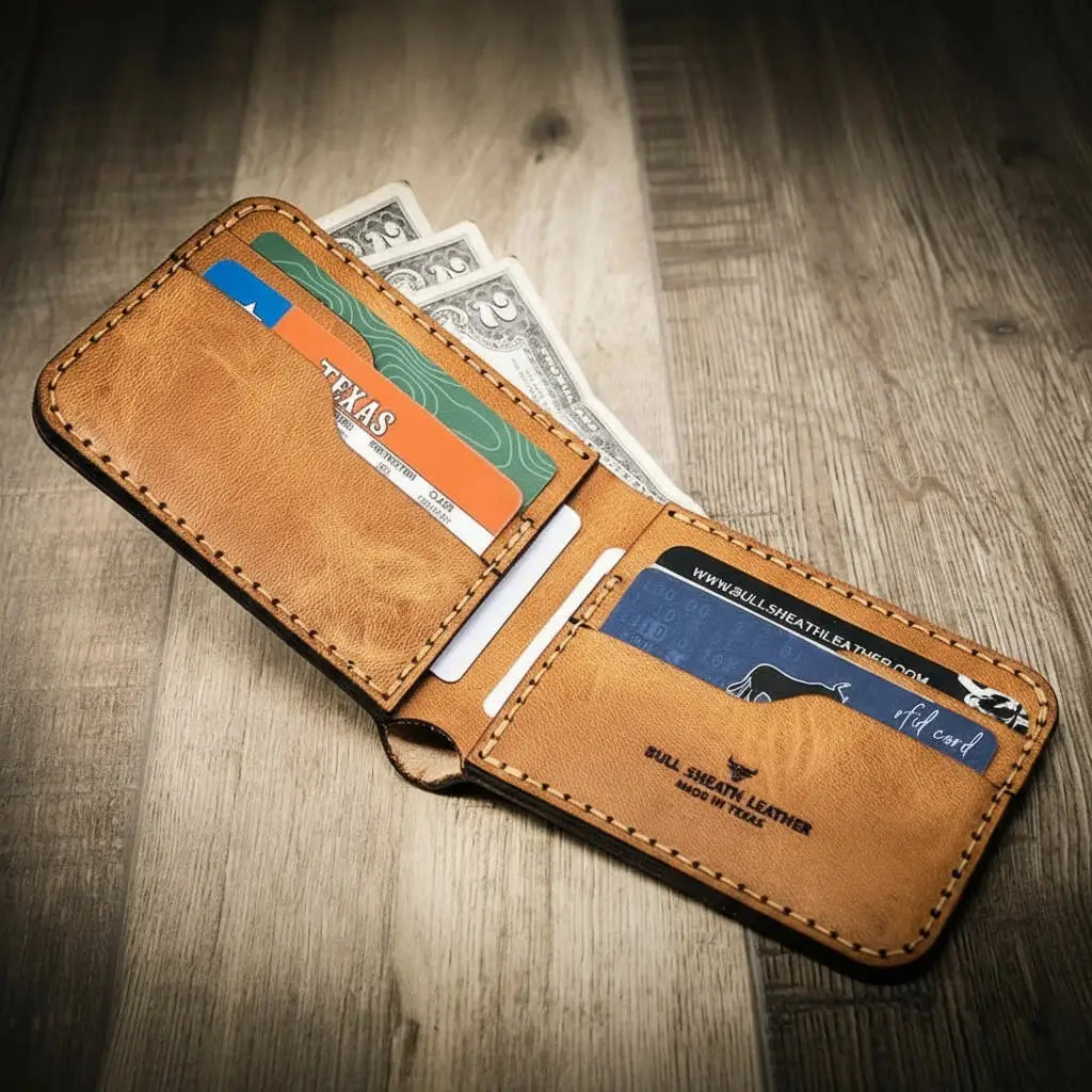 Rio Grande Bifold Wallet — 4 Slots, Handmade in Texas