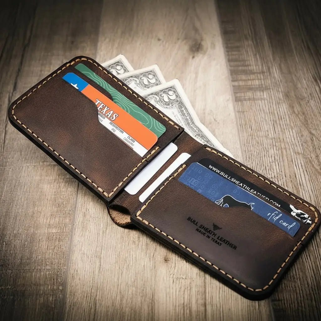 Rio Grande Bifold Wallet — 4 Slots, Handmade in Texas