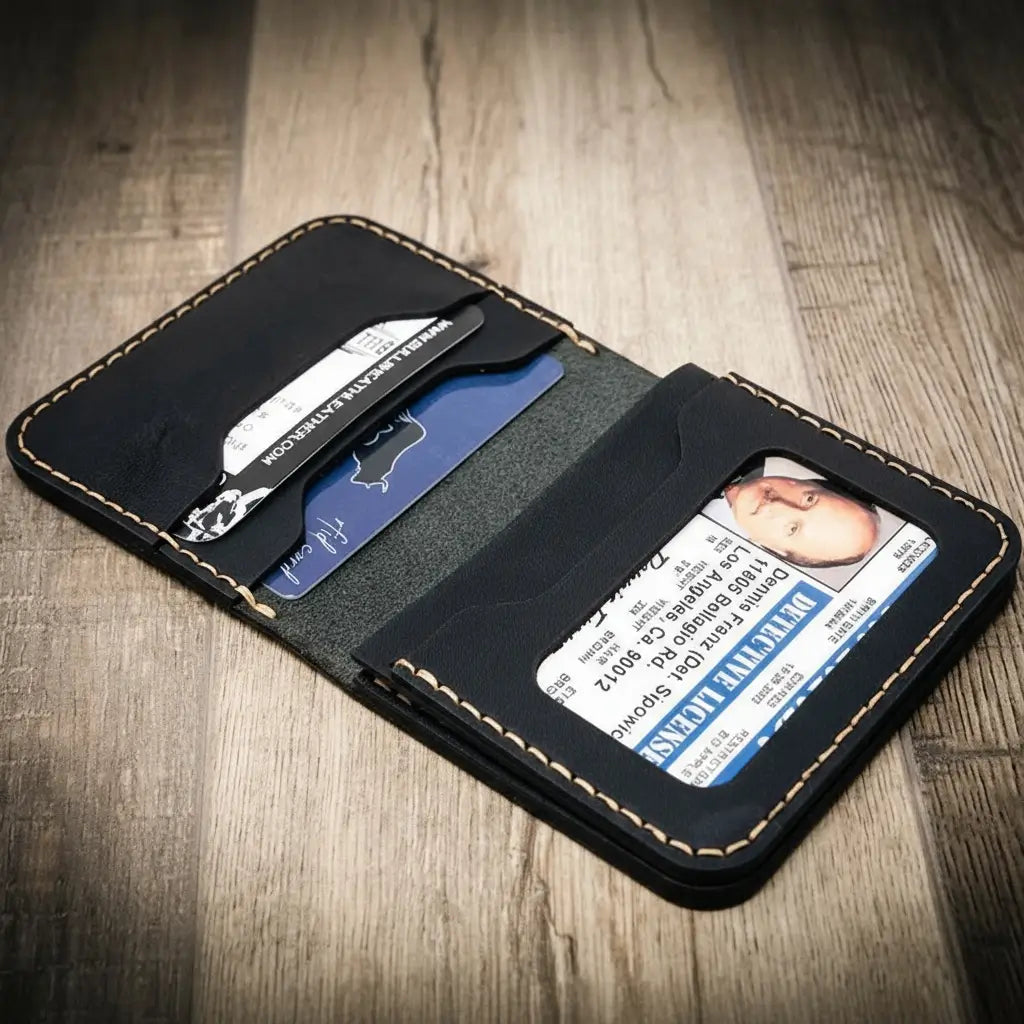 Minimalist Badge Wallet — Half-Inch Slim, Made in Texas