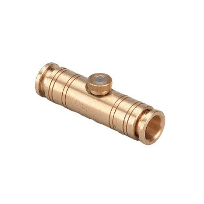 Brass inline hose fitting.