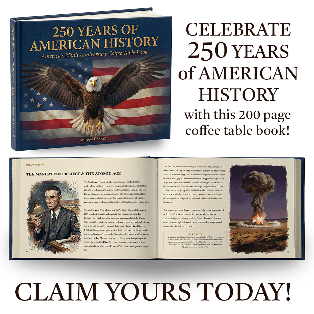 250 Years of American History: America's 250th Anniversary Coffee Table Book (200 Pages)