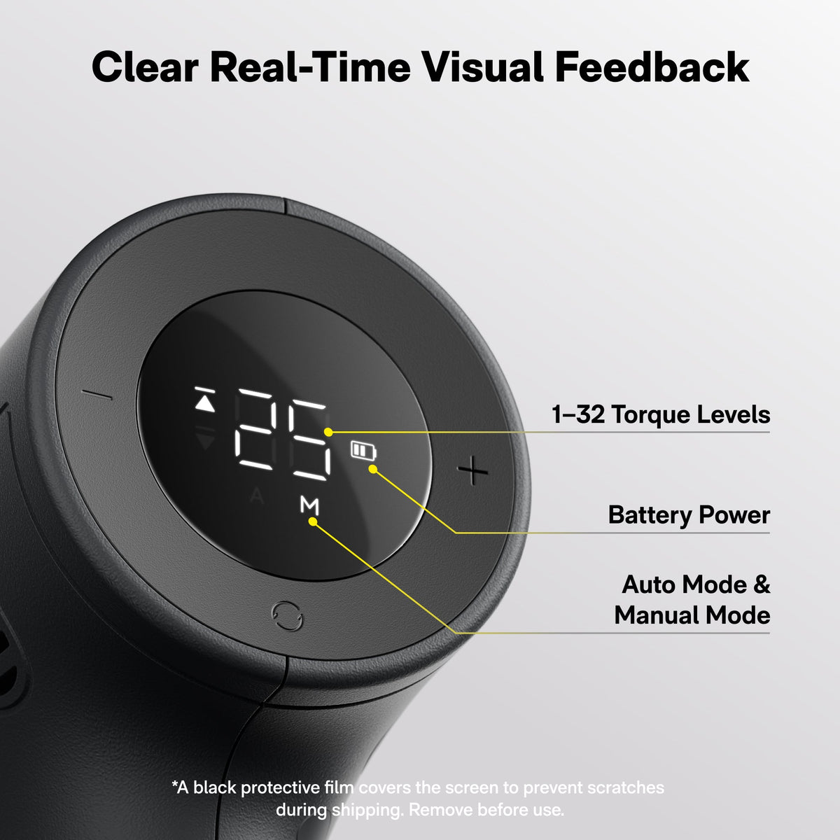 Round drill display with labeled settings.