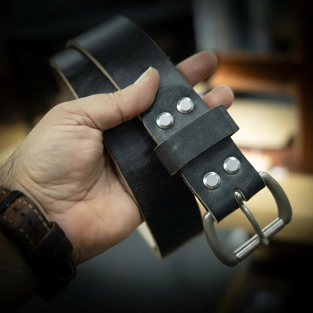 Men's Leather Belt - Black