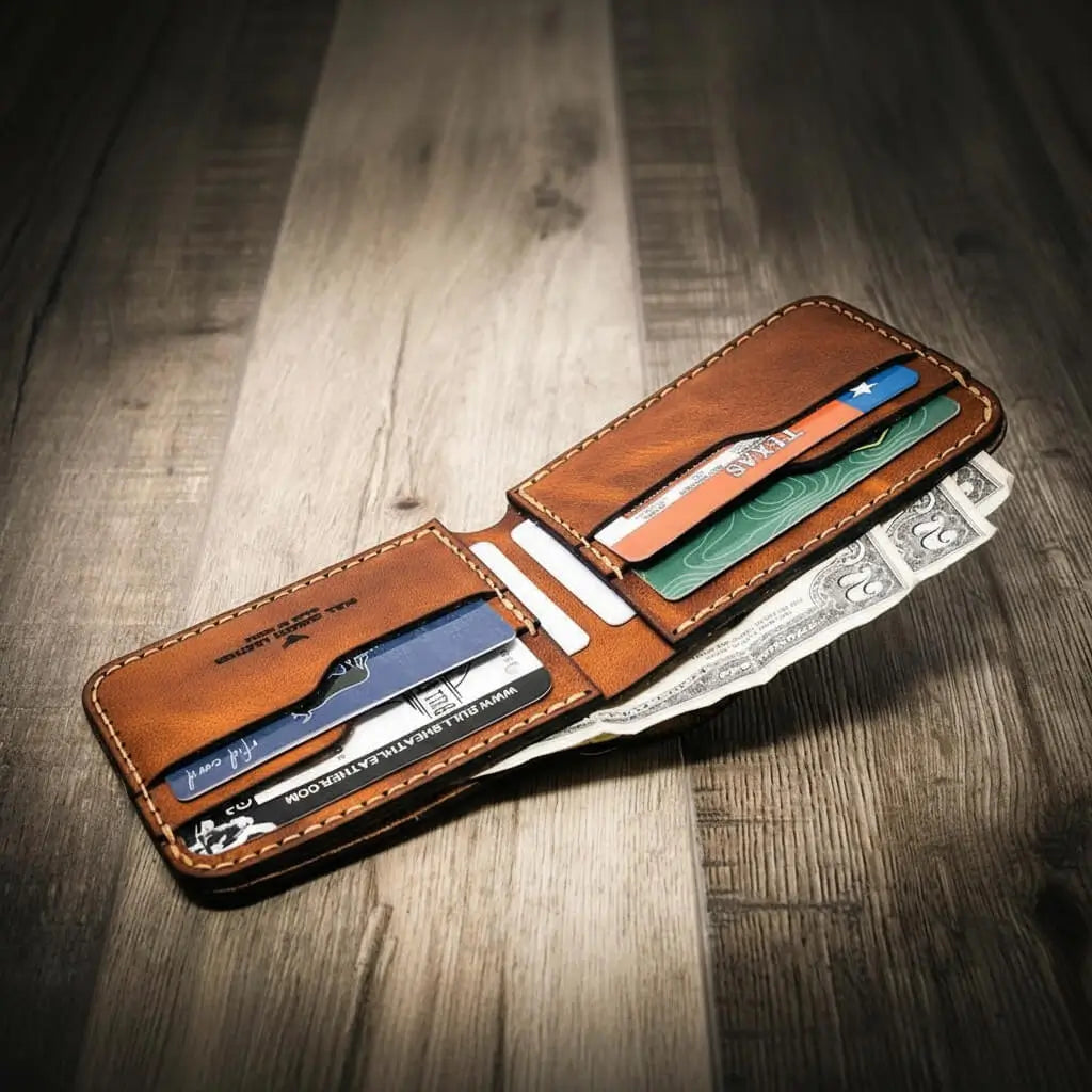Rio Grande Bifold Wallet — 4 Slots, Handmade in Texas