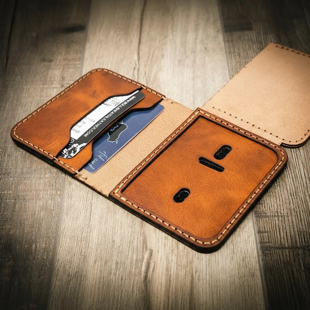 Minimalist Badge Wallet — Half-Inch Slim, Made in Texas