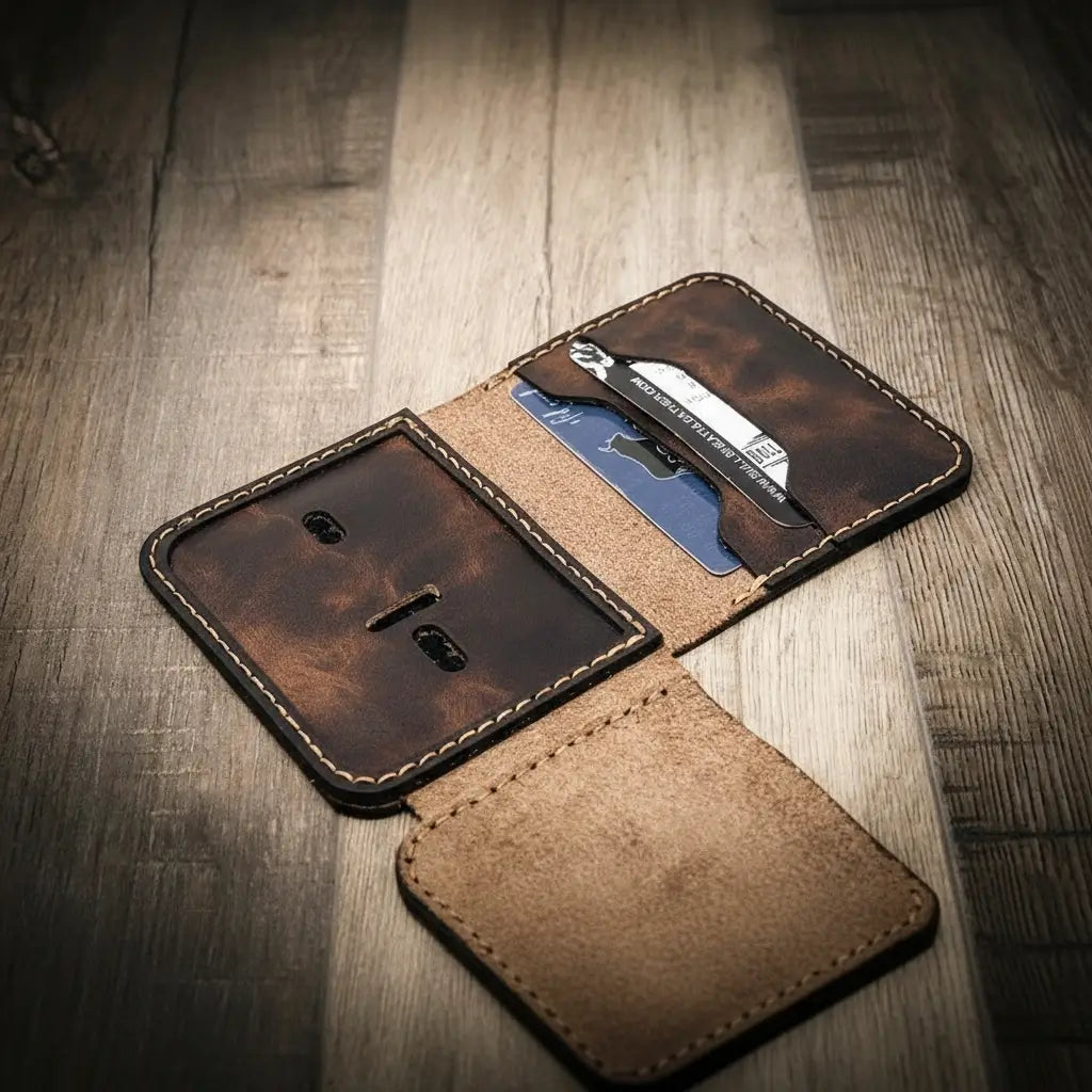 Minimalist Badge Wallet — Half-Inch Slim, Made in Texas