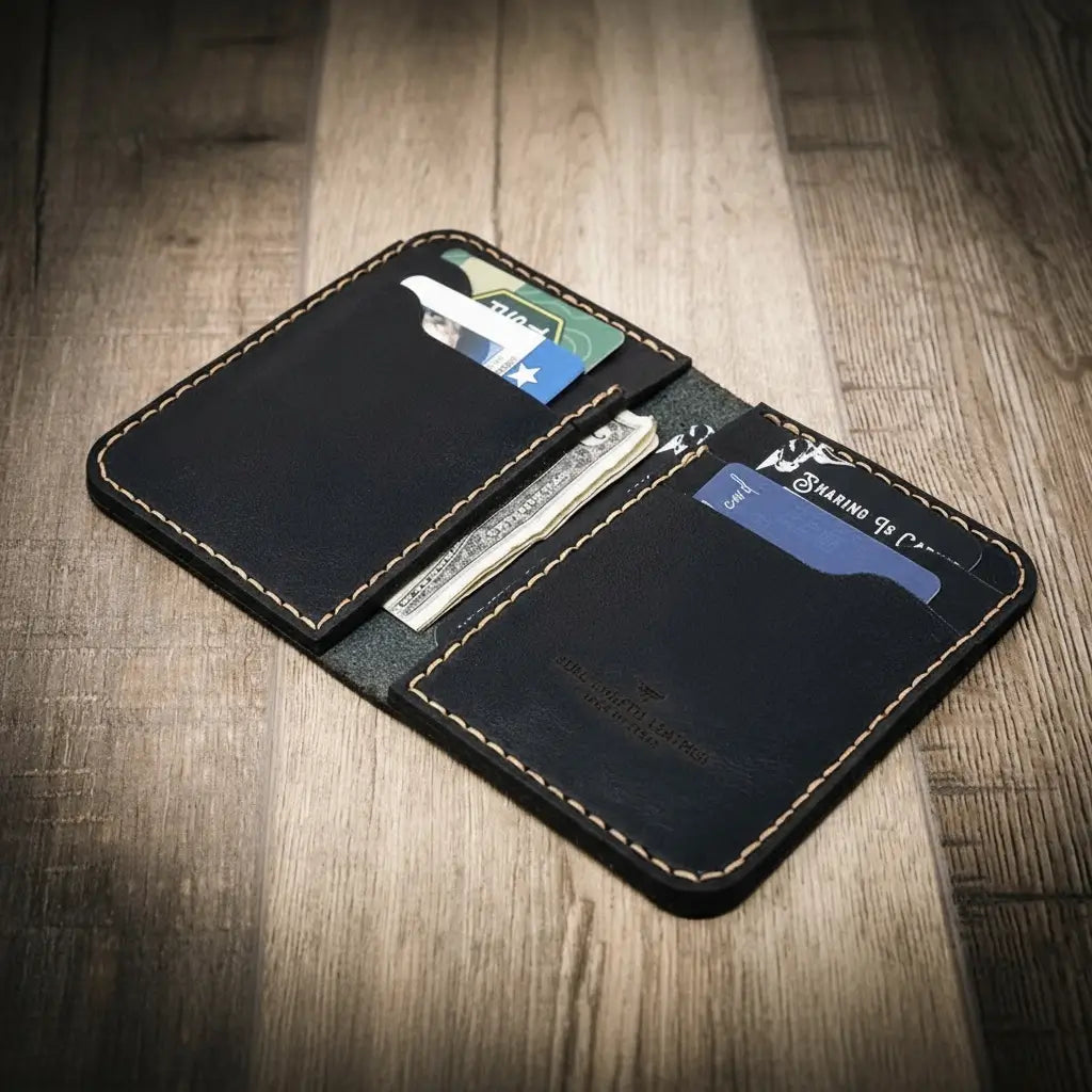 Western Vertical Wallet — Holds 8–12 Cards, USA Made
