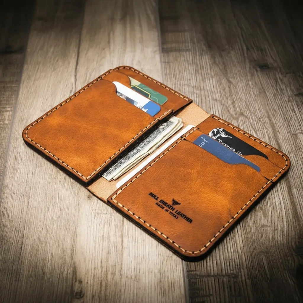 Western Vertical Wallet — Holds 8–12 Cards, USA Made