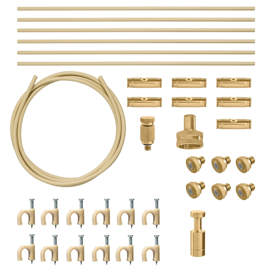 Brass tubing, ring and assorted connector fittings.