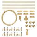 Brass tubing, ring and assorted connector fittings.
