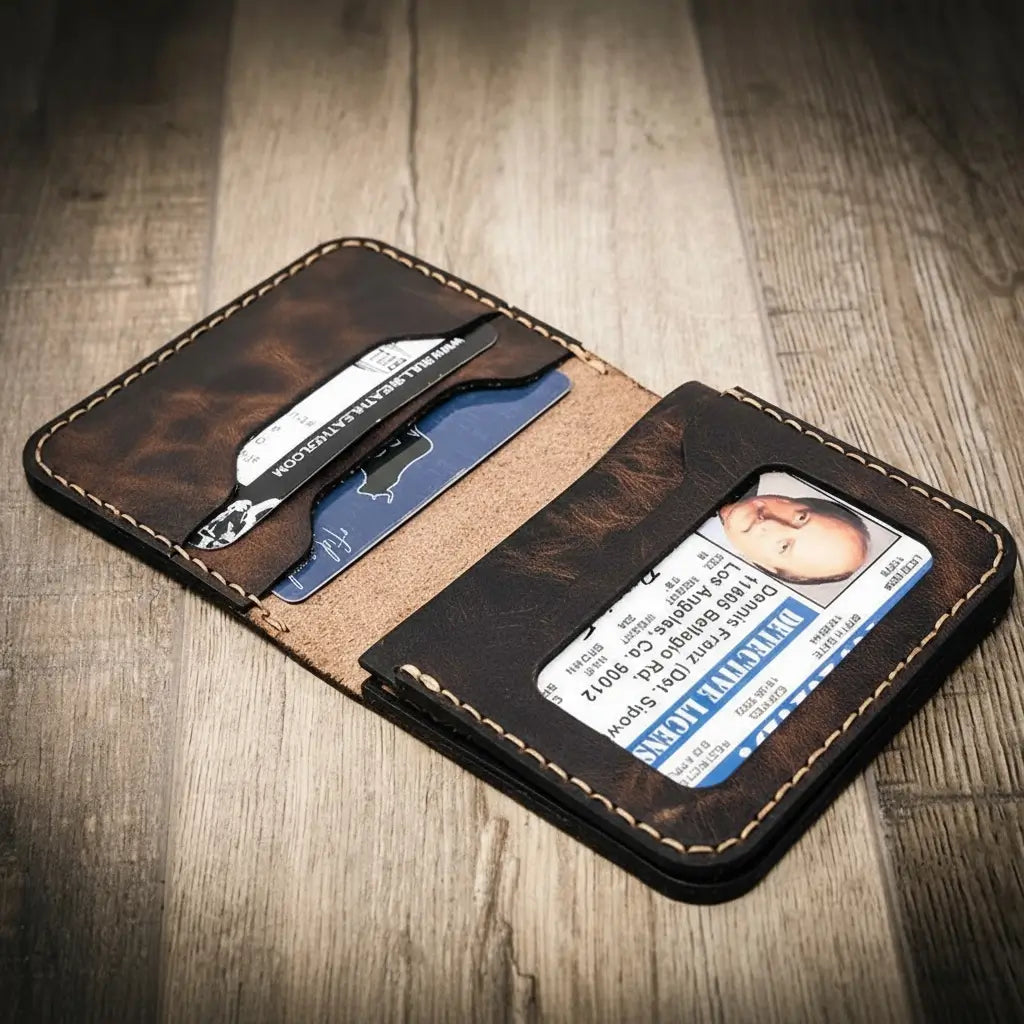 Minimalist Badge Wallet — Half-Inch Slim, Made in Texas