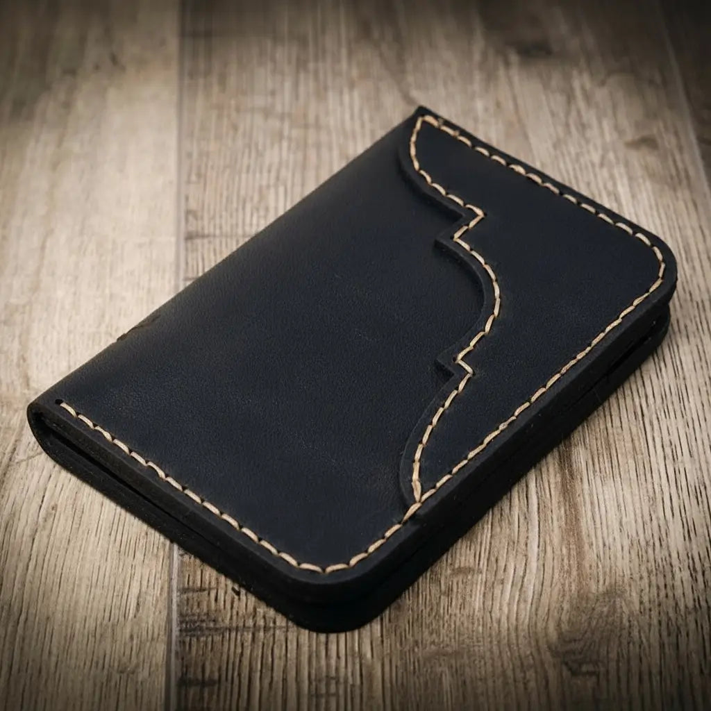 Western Vertical Wallet — Holds 8–12 Cards, USA Made