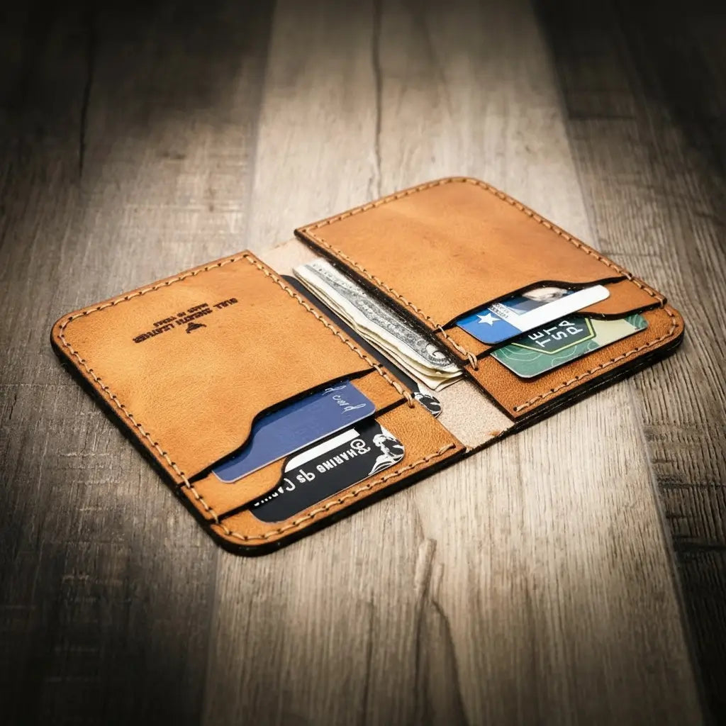 Western Vertical Wallet — Holds 8–12 Cards, USA Made