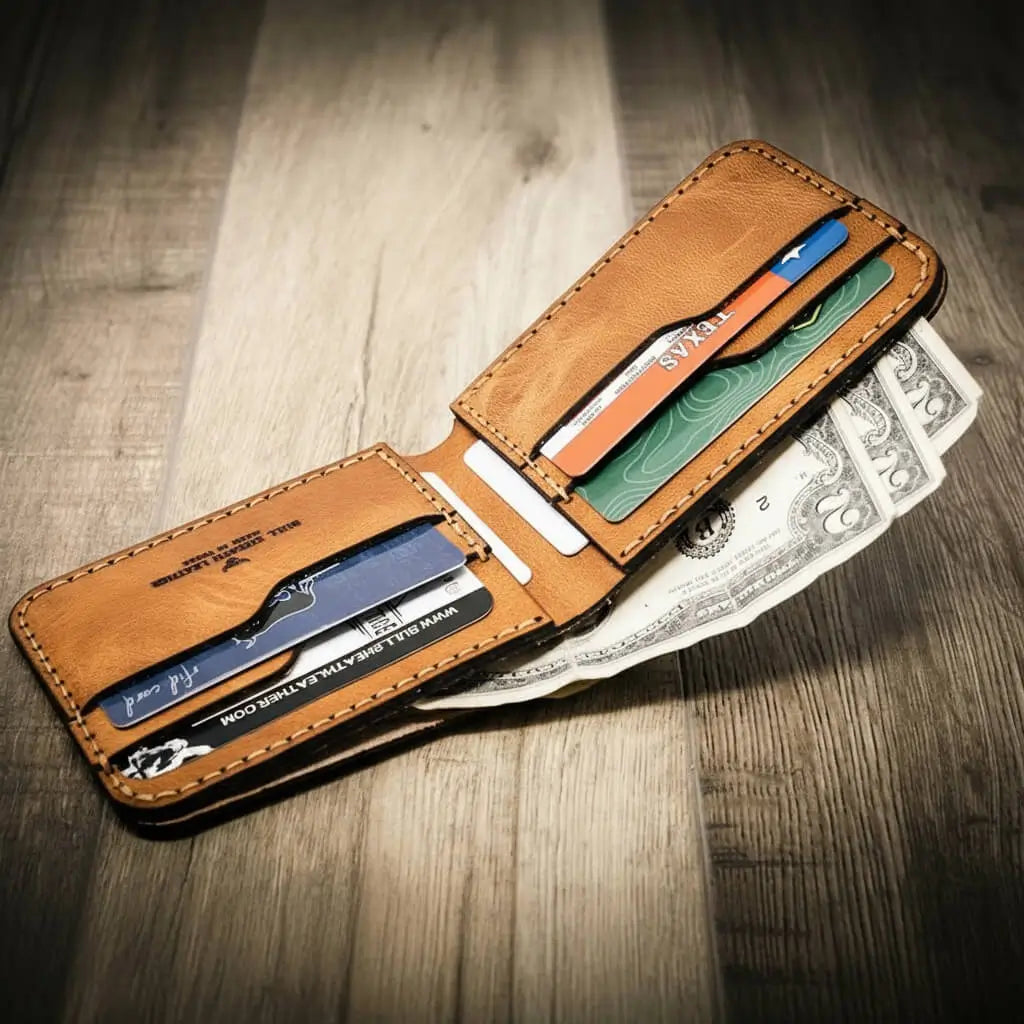 Rio Grande Bifold Wallet — 4 Slots, Handmade in Texas