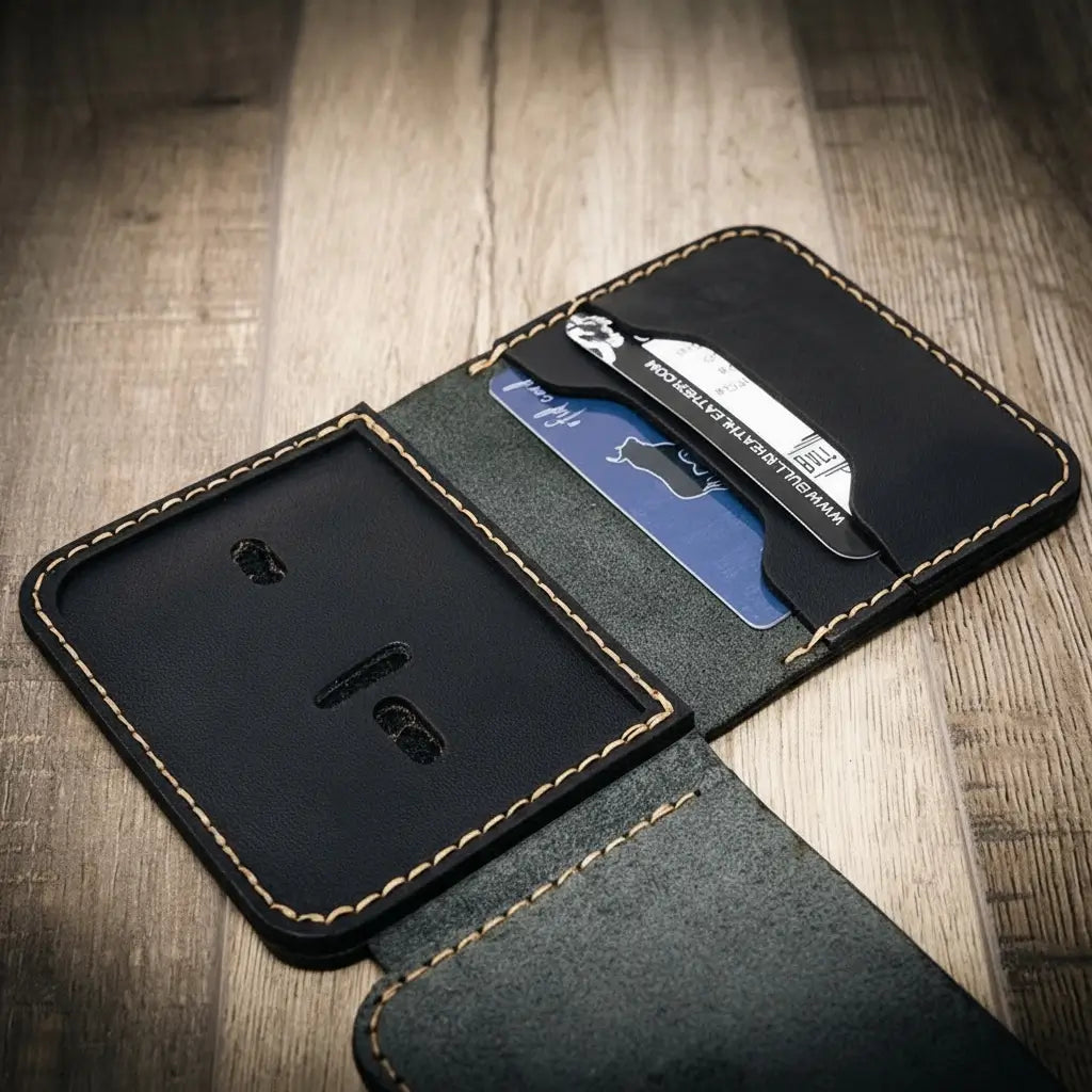 Minimalist Badge Wallet — Half-Inch Slim, Made in Texas