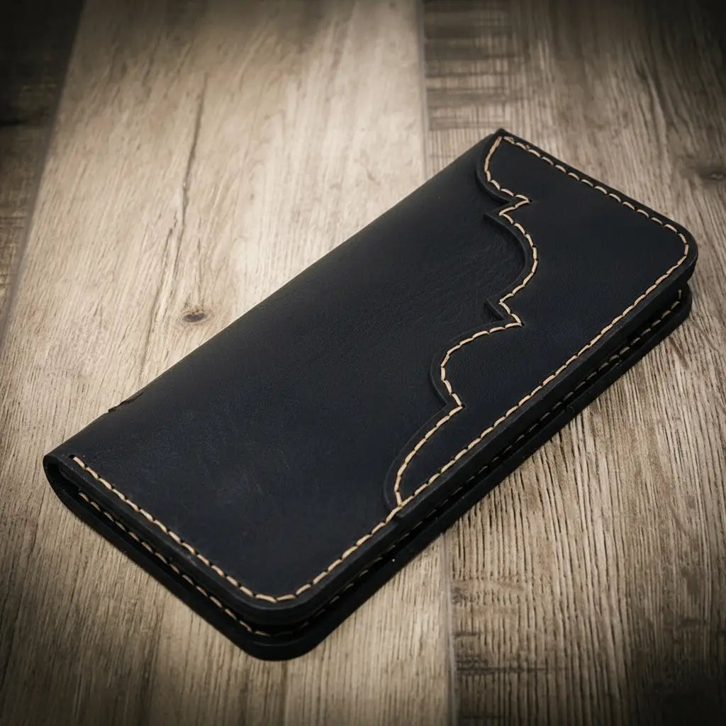 Western Long Wallet — Hand-Tooled, Made in Texas