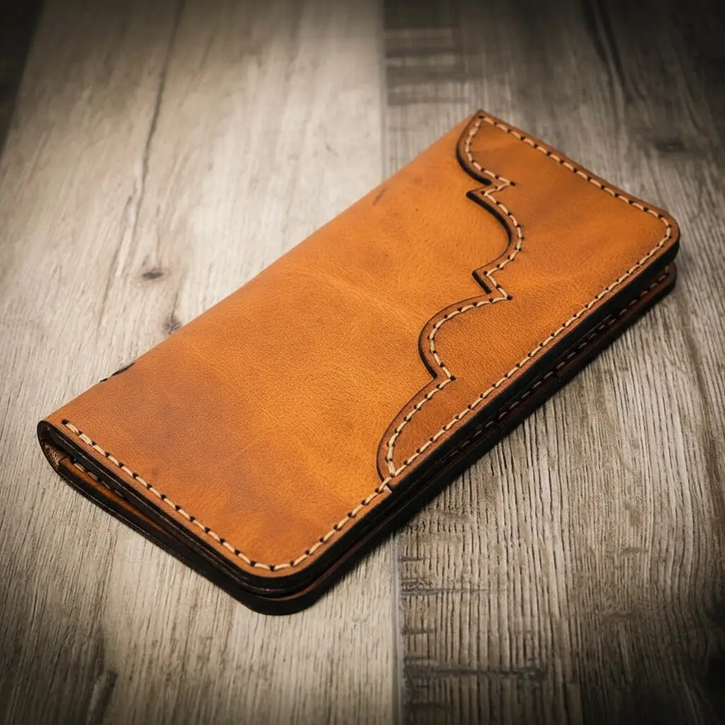 Western Long Wallet — Hand-Tooled, Made in Texas