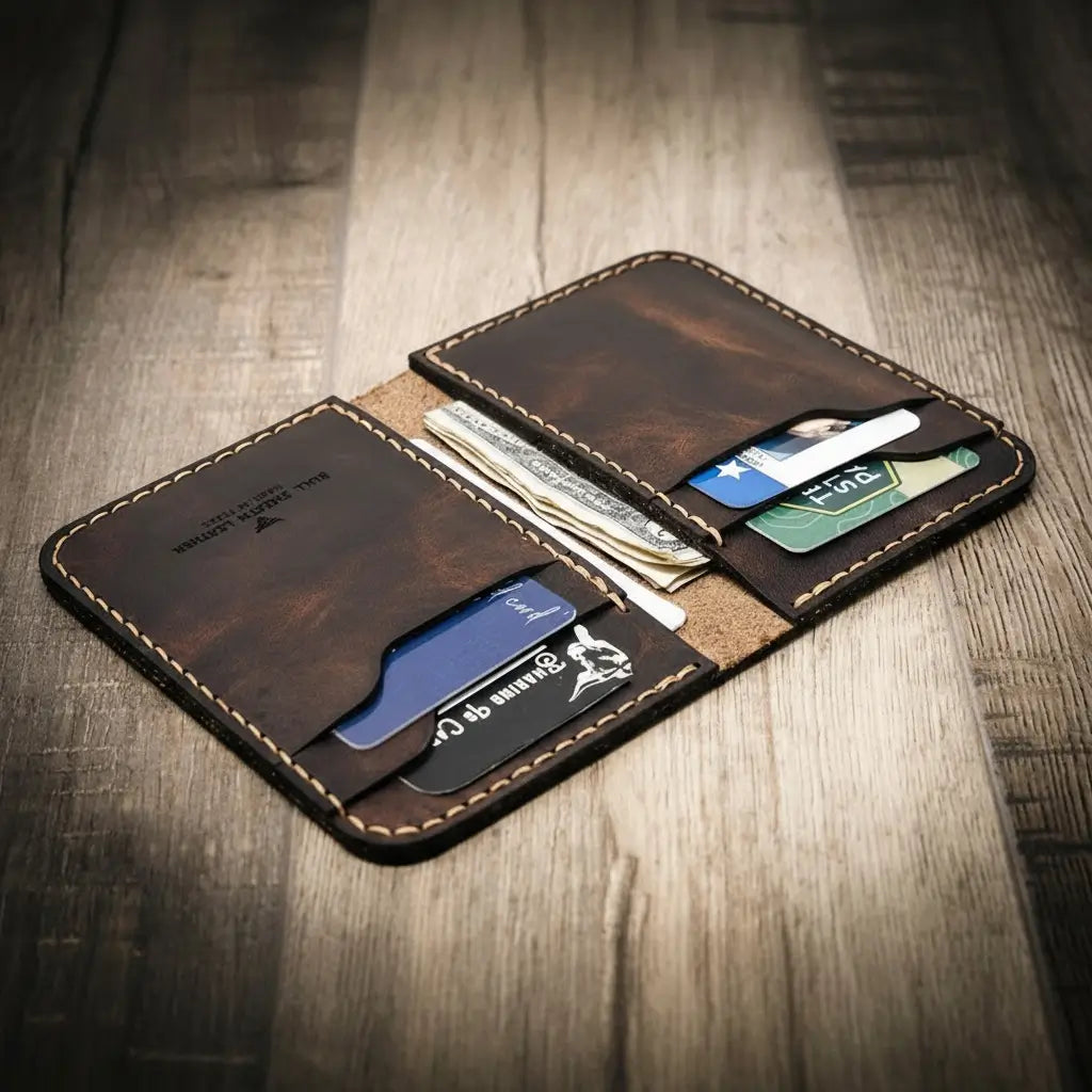 Western Vertical Wallet — Holds 8–12 Cards, USA Made