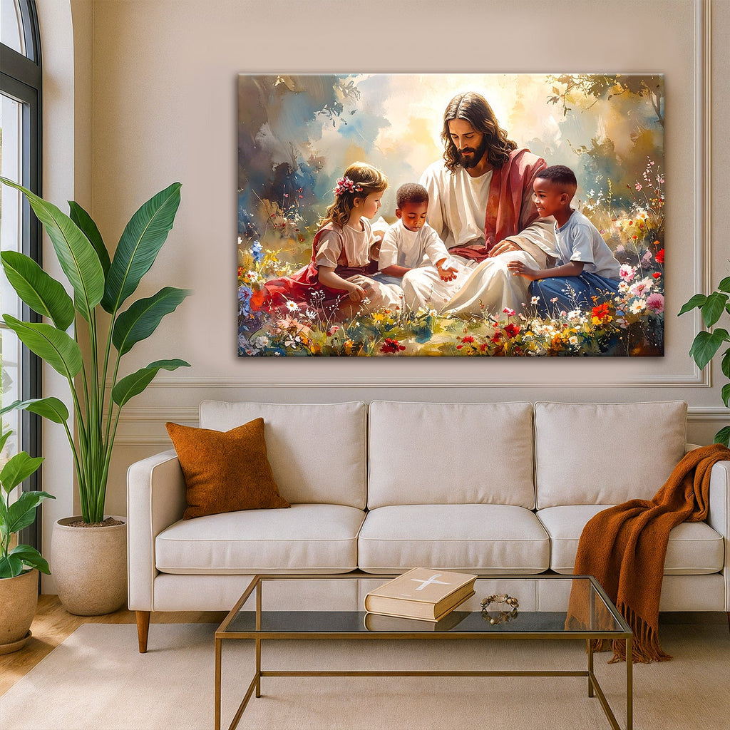 Jesus With Children Faith Wall Art VII