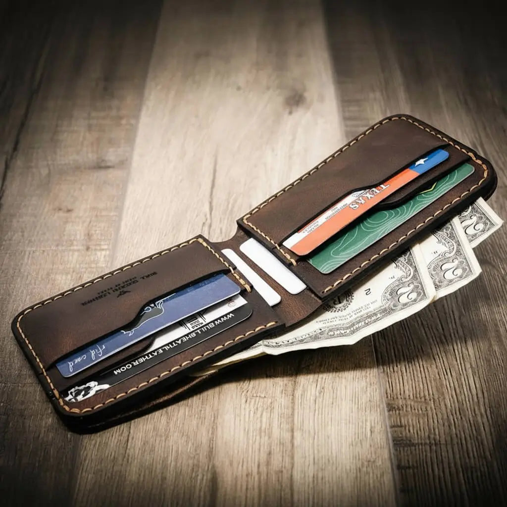 Rio Grande Bifold Wallet — 4 Slots, Handmade in Texas