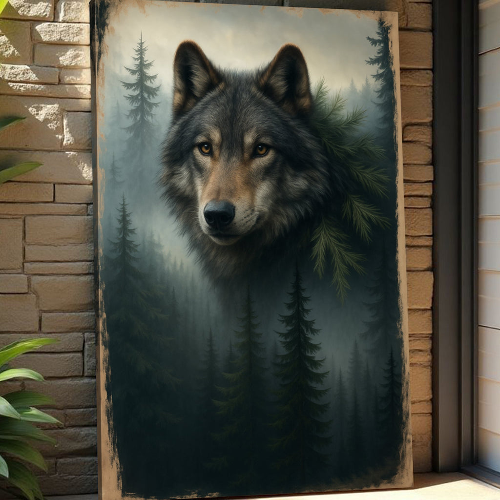 Wolf Double Exposure Wall Art V