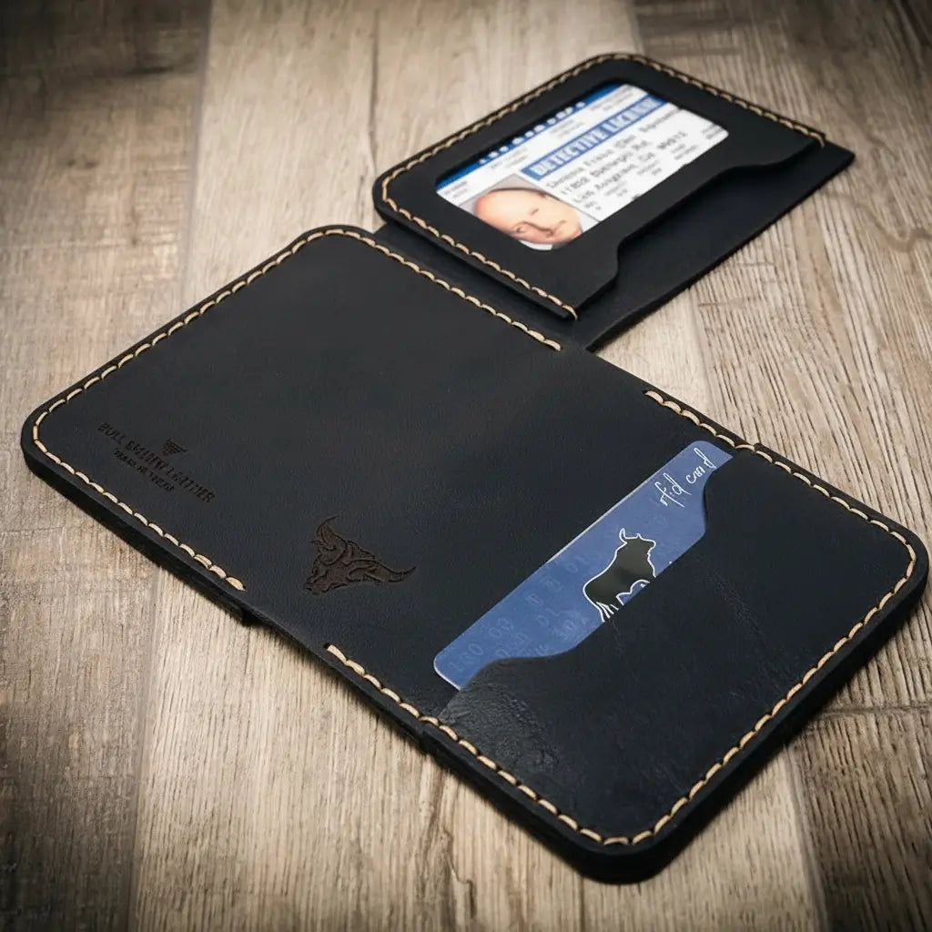Minimalist Badge Wallet — Half-Inch Slim, Made in Texas