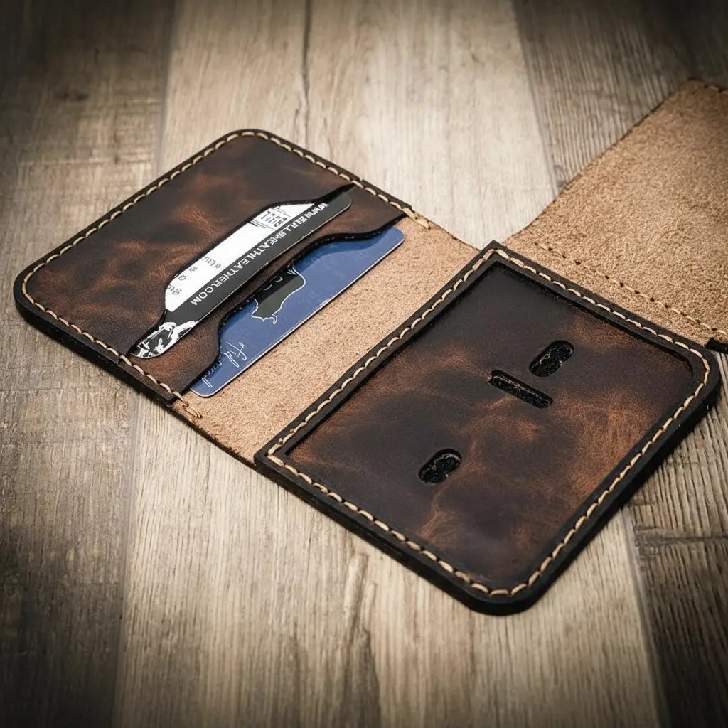 Minimalist Badge Wallet — Half-Inch Slim, Made in Texas
