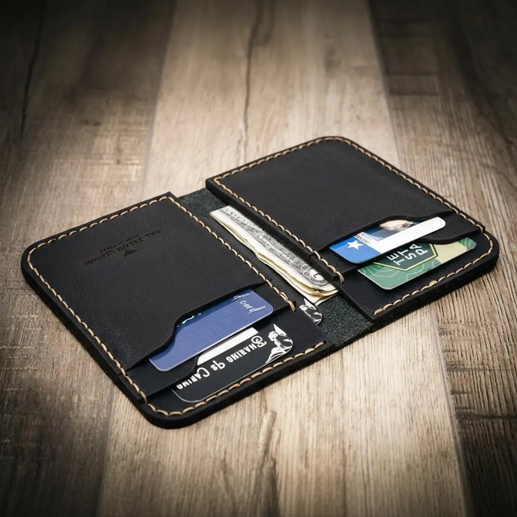 Western Vertical Wallet — Holds 8–12 Cards, USA Made