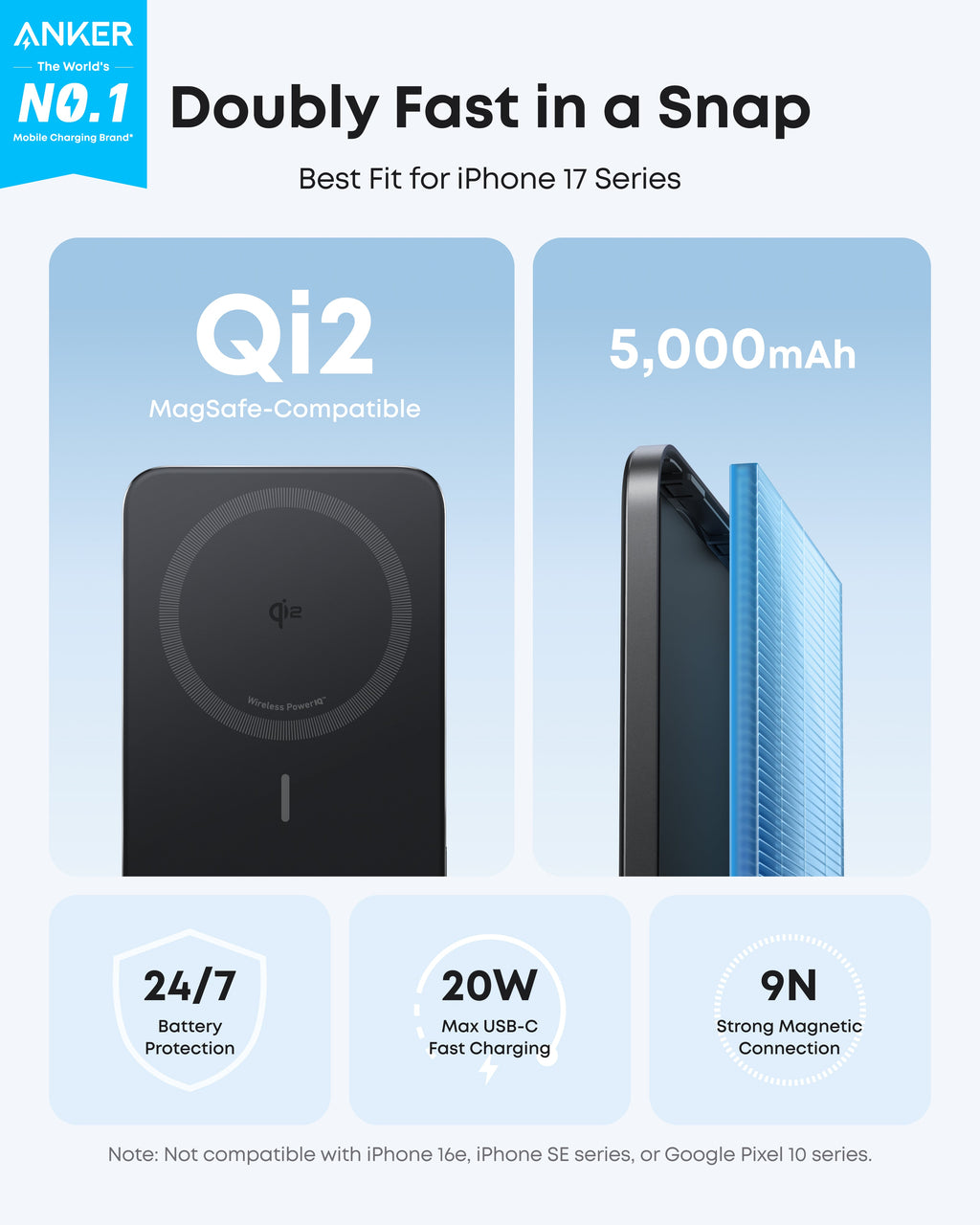 Black power bank charging speed graphic.