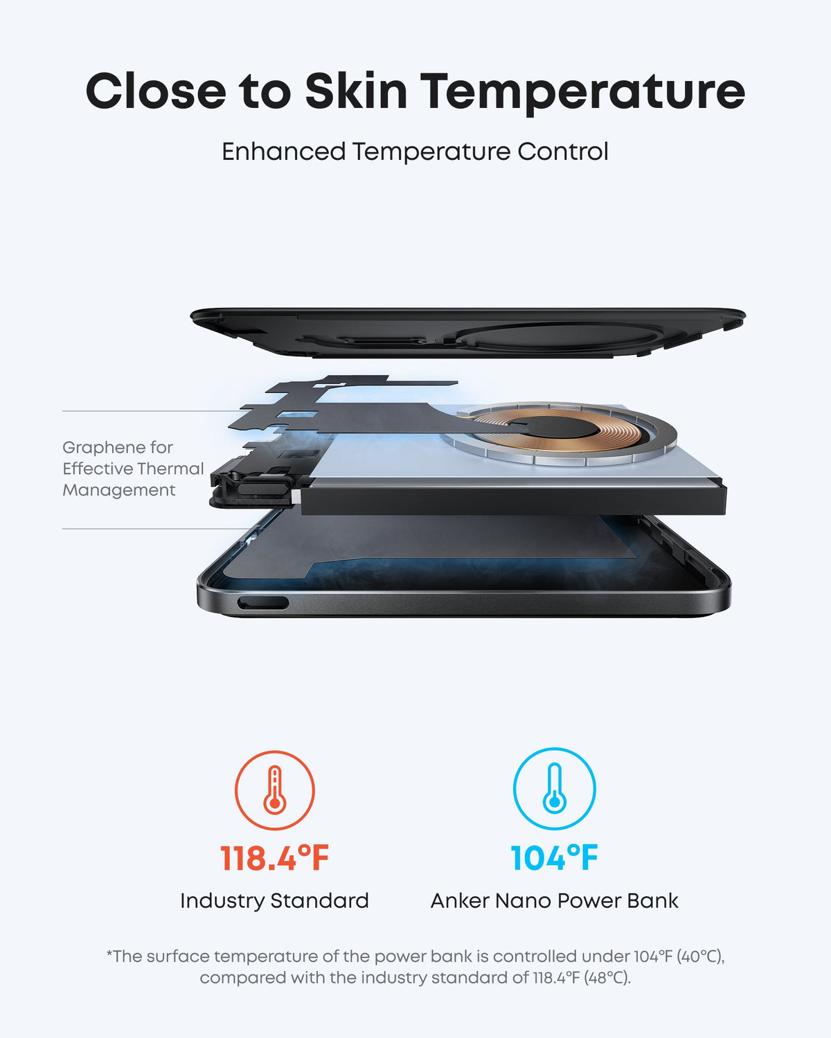 Black power bank cooling graphic.