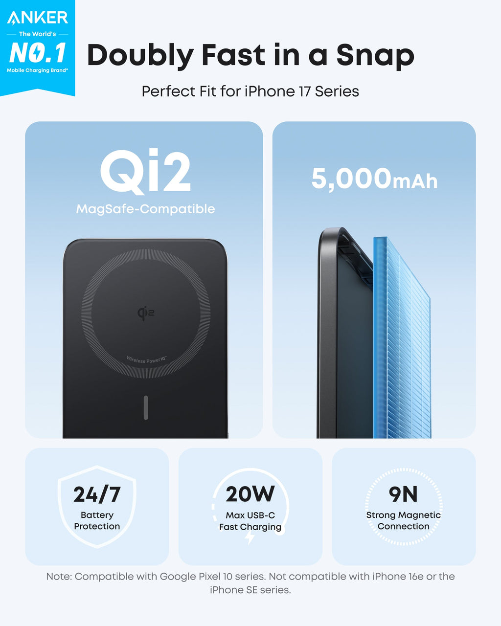Black power bank charging speed graphic.