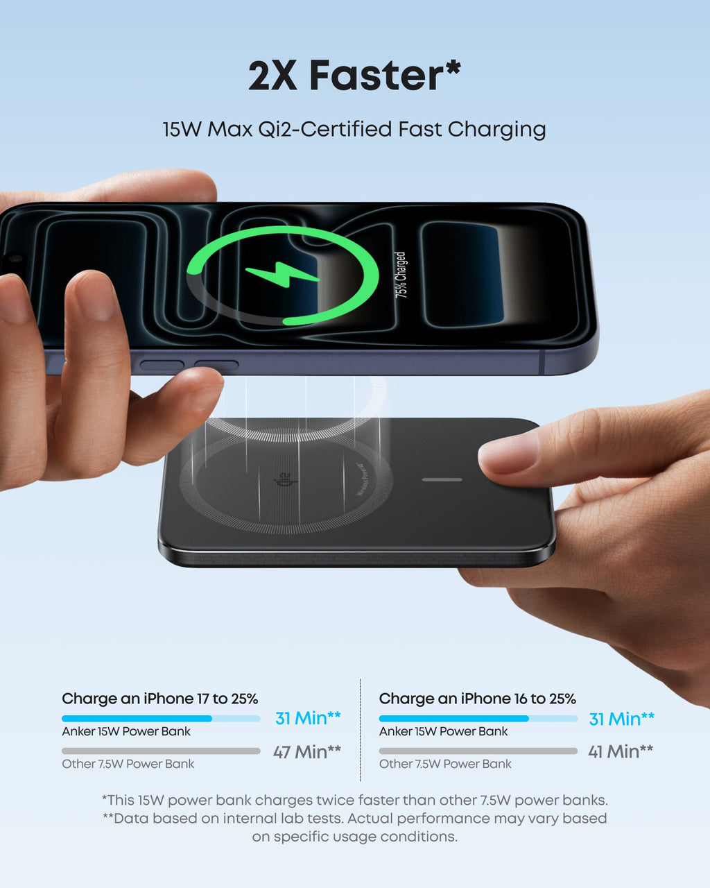 Black power bank magnetic attachment graphic.