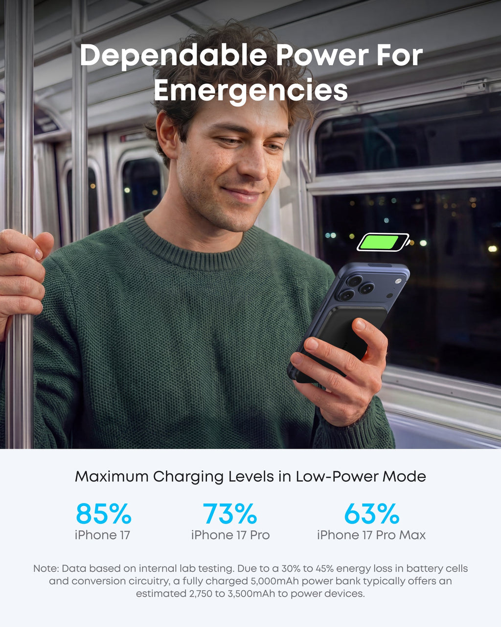 Person using black power bank.