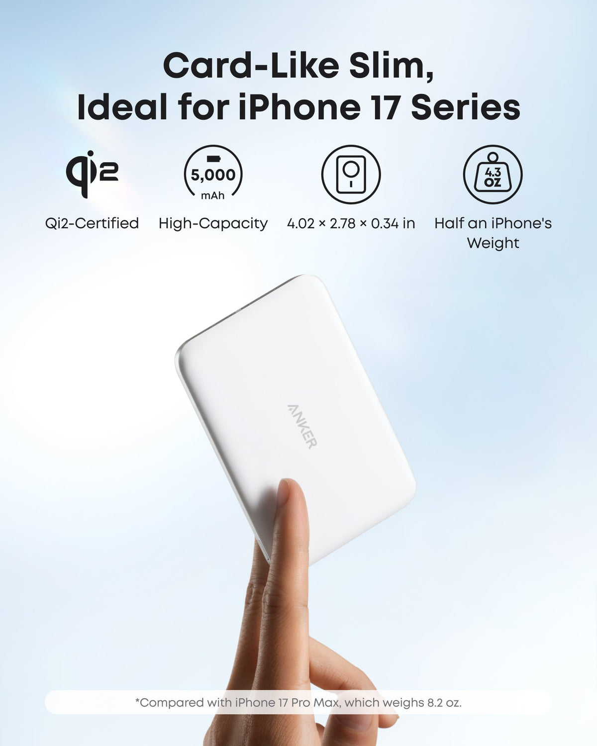 White power bank slim profile graphic.