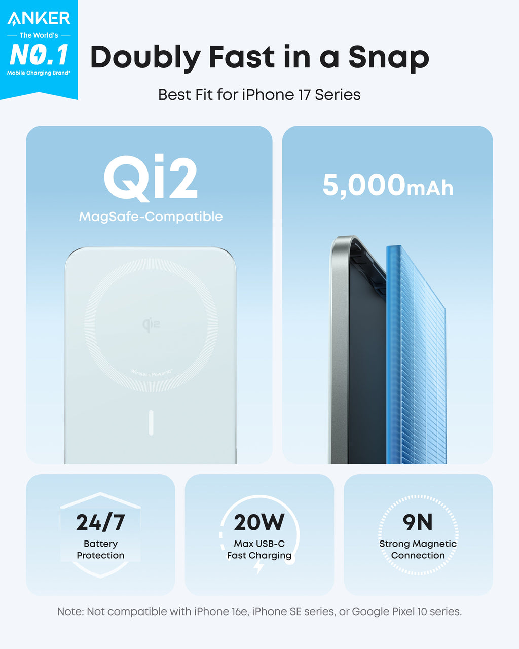 Pale green power bank charging speed graphic.