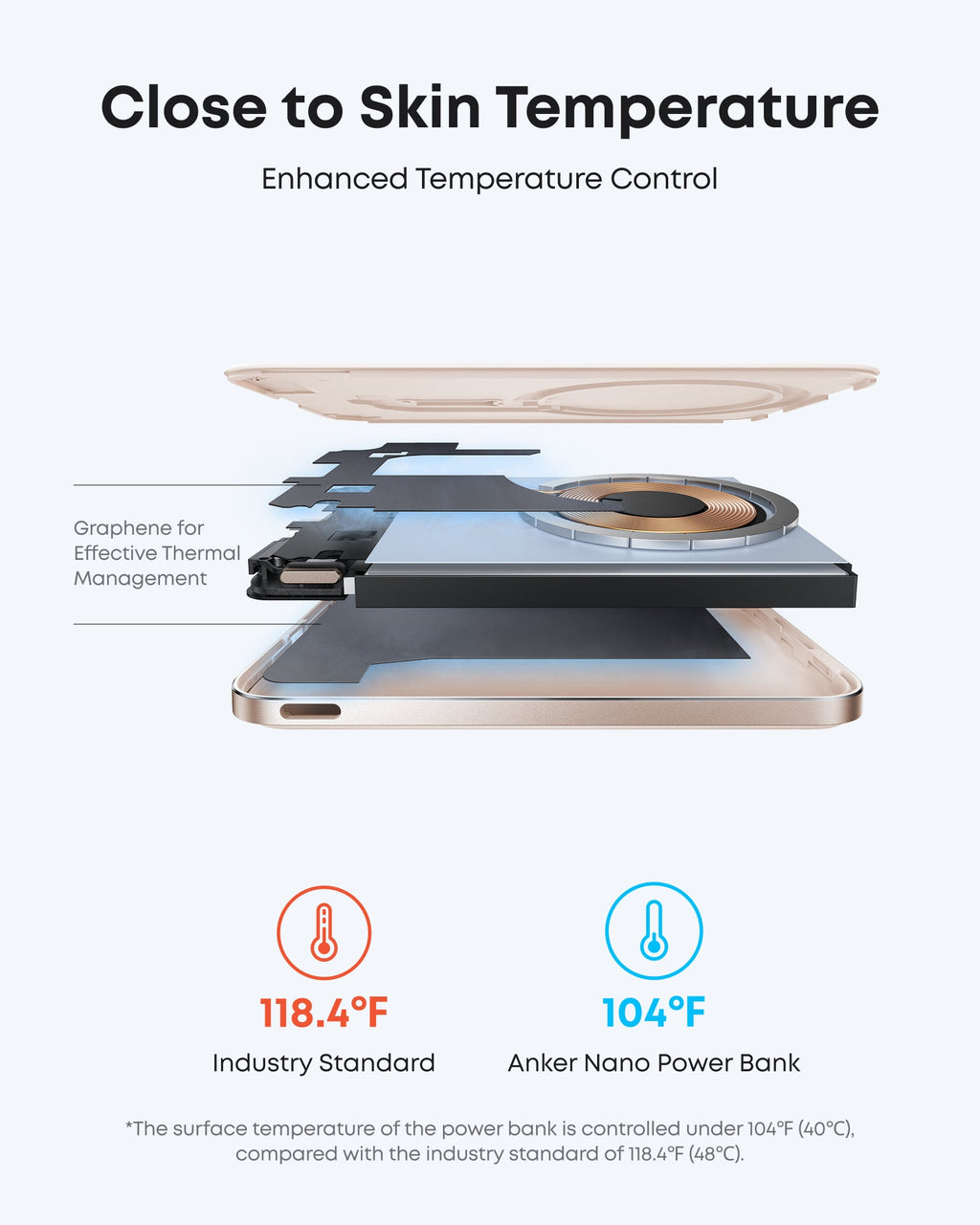 Peach power bank cooling graphic.