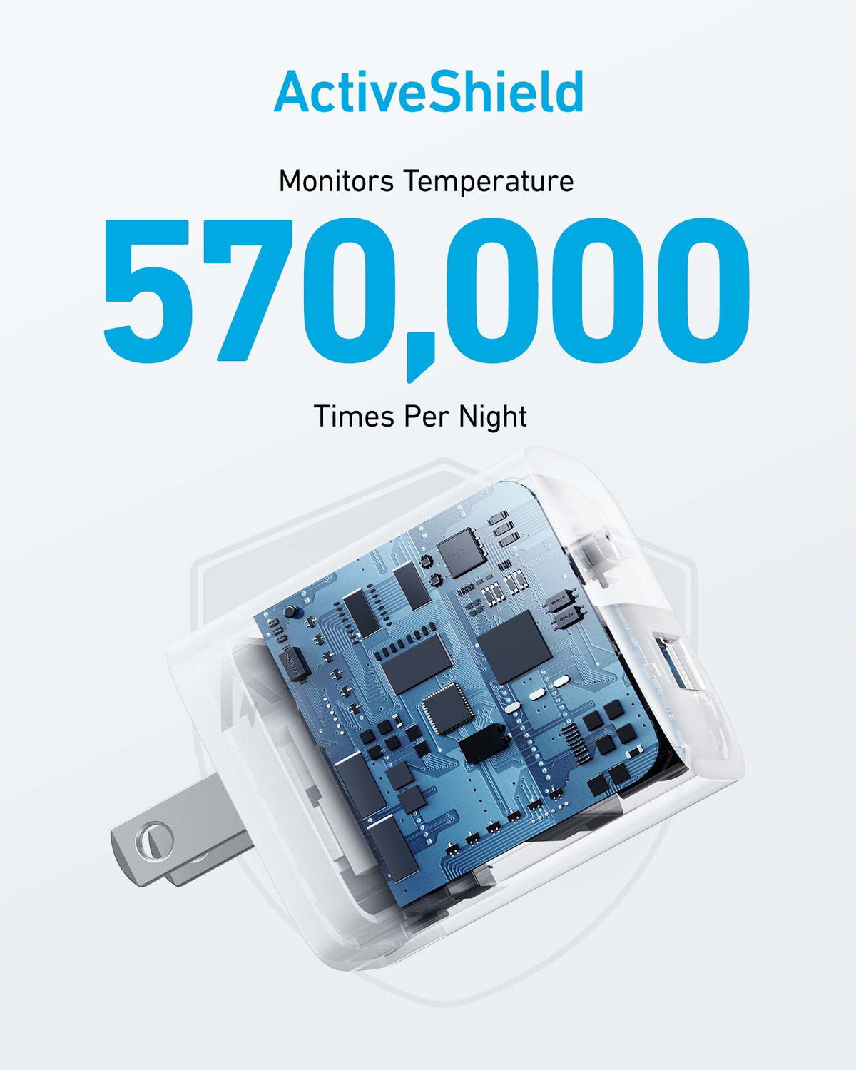 White wall charger protection graphic.