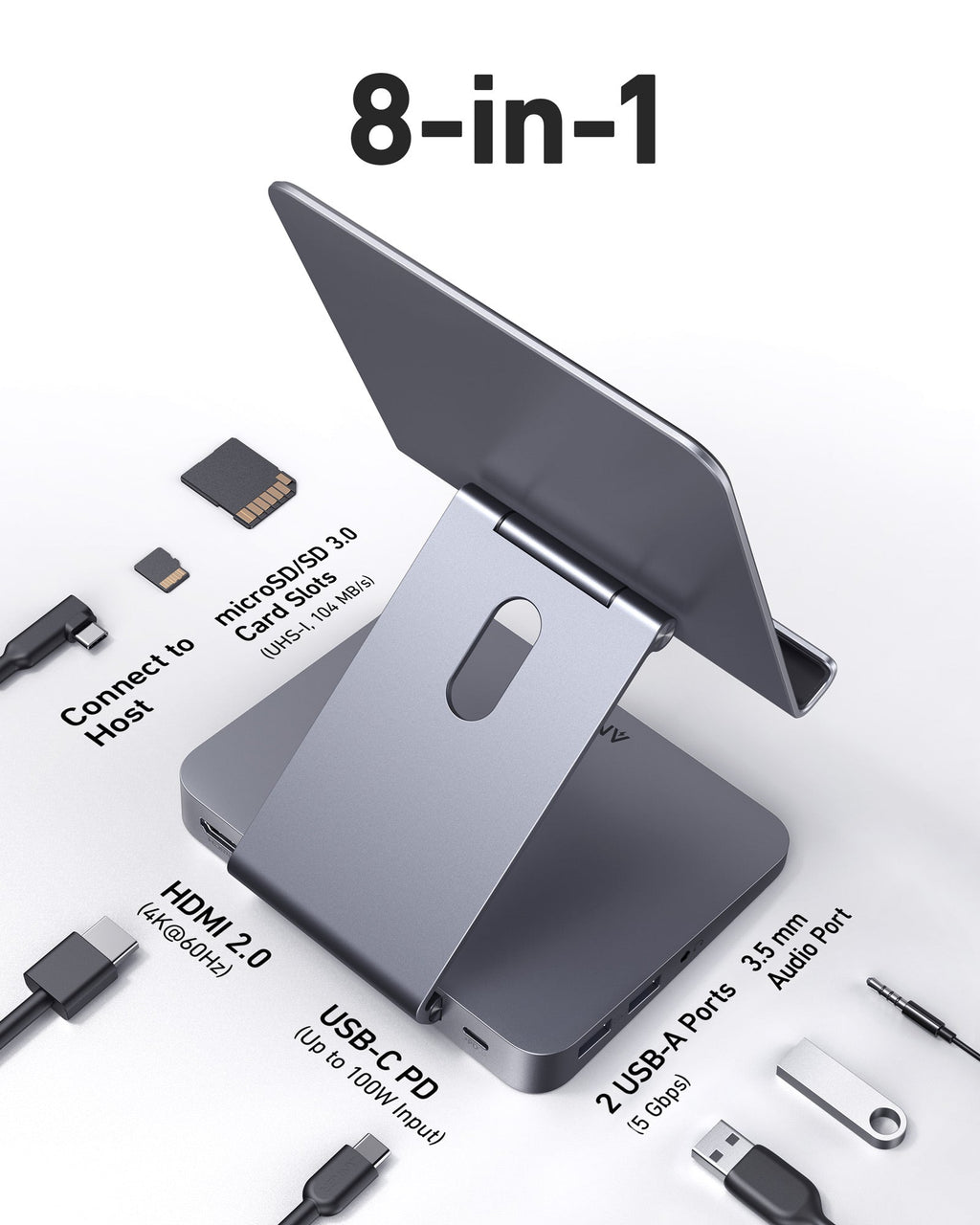 Tablet hub eight-port layout.