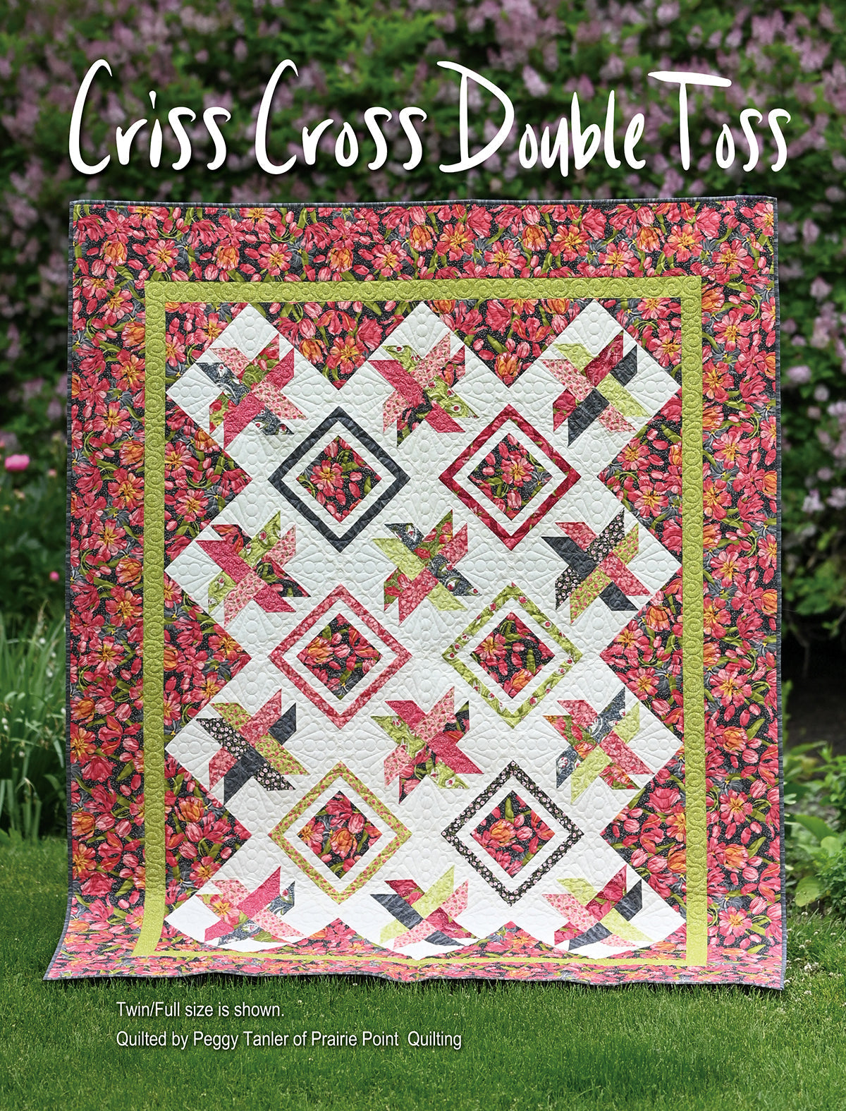 Crossroads Double quilt with framed diamond blocks.