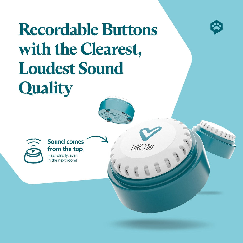Recordable pet button sound quality graphic.