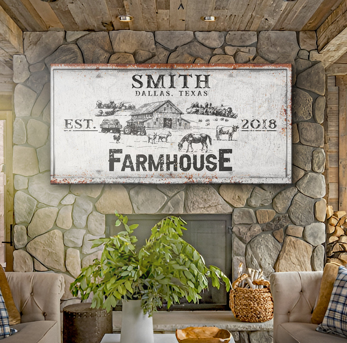 Rustic Farmhouse Personalized Sign II