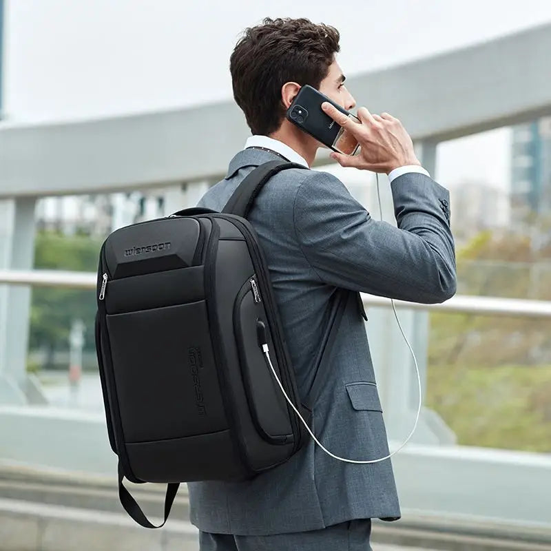 Wiersoon Backpack For Men Waterproof Backpack Large Capacity Business Trip Multifunctional Password Anti-theft Laptop Bag