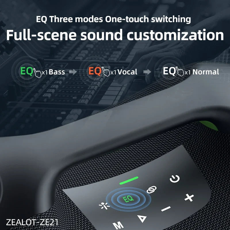ZEALOT-ZE21 250W Big Power Wireless TWS Subwoofer Bluetooth Speaker High Volume Waterproof Portable Mobile Power HIFI Sound