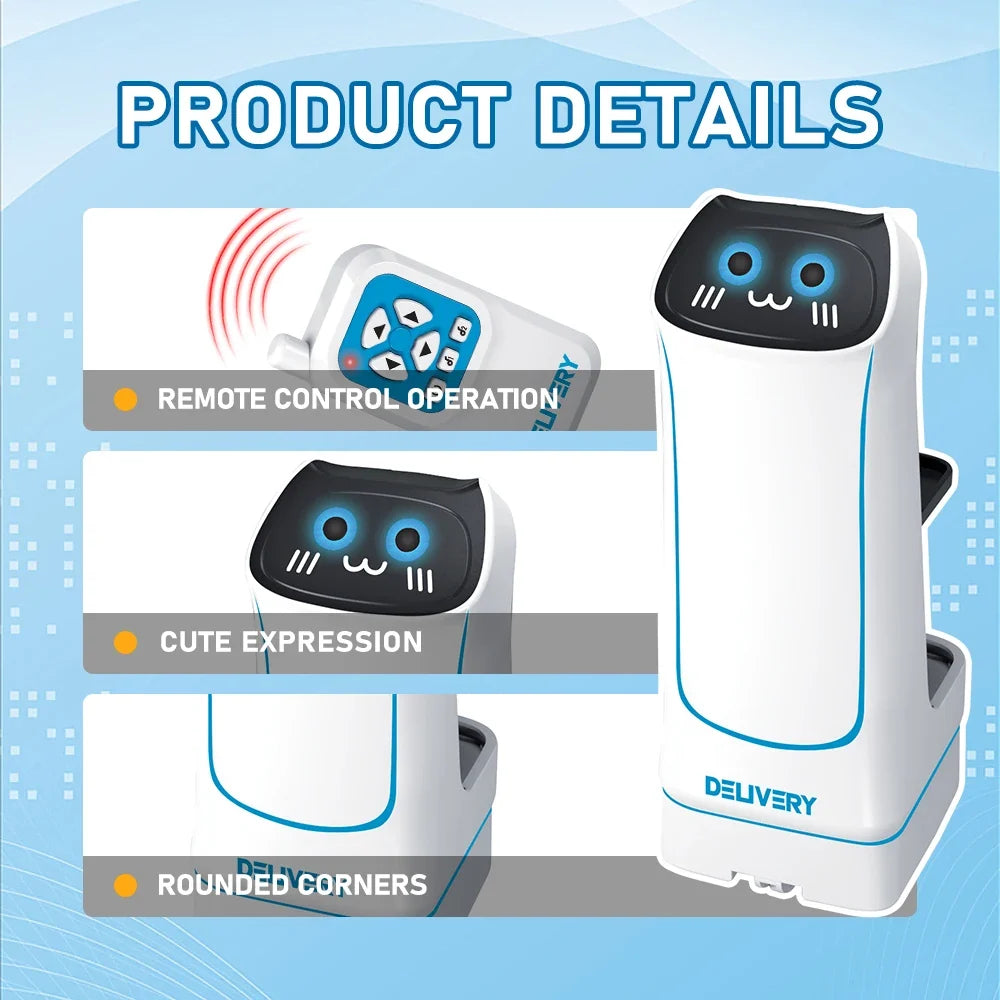 2.4G RC Food Delivery Robot Sound Lights Lift Serve Function Remote Control Parent-child Interactive Electric Kids Toys Gifts