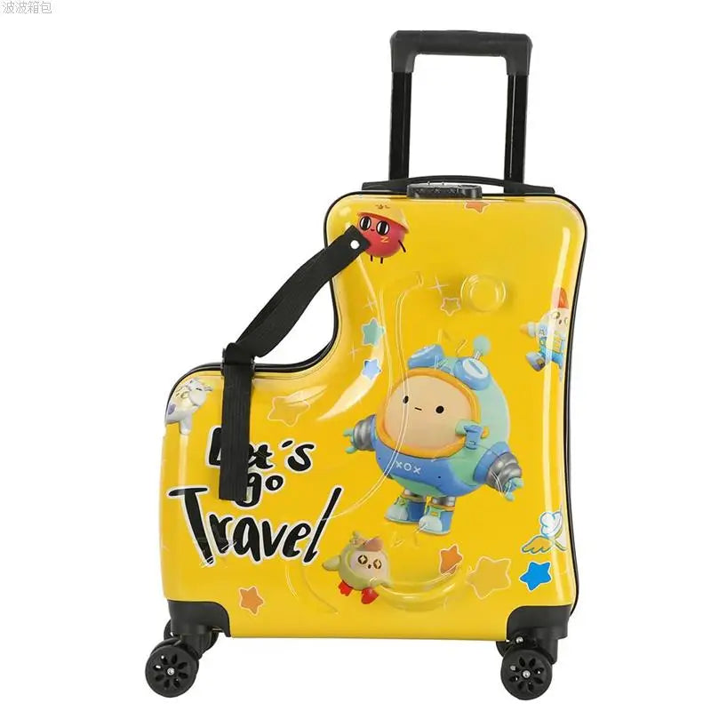 Yellow illustrated suitcase.