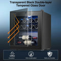 46L Single Zone Wine Cooler, Freestanding Compressor Wine Refrigerator 37-65°F Digital Temp Control Quiet 42dB Wine Storage Cabinet for Home Bar
