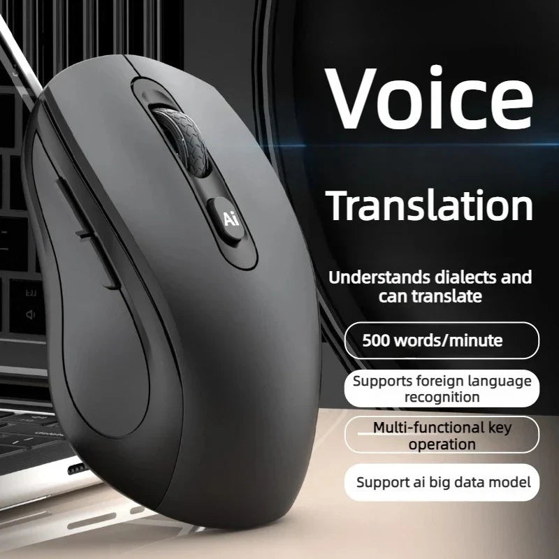 New AI Intelligence Wireless Voice Mouse Translator Rechargeable Voice Control Typing Translation Wireless Smart Office Mouse